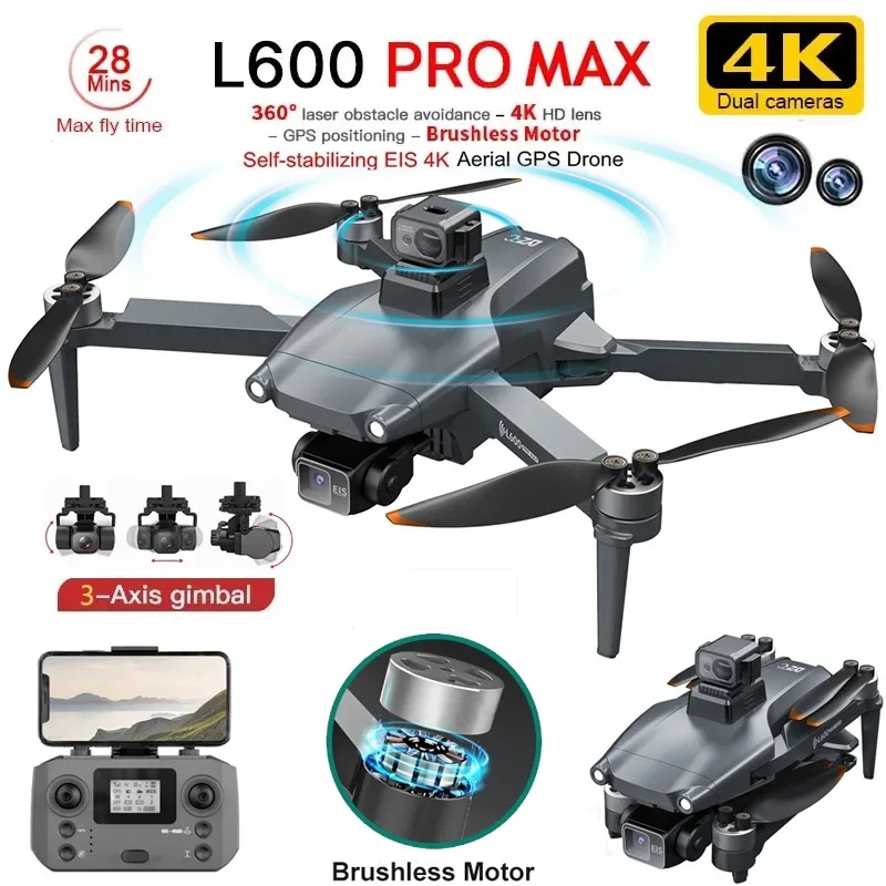 Drone Camera Wide Angle - L600 PRO MAX GPS Drone profesional