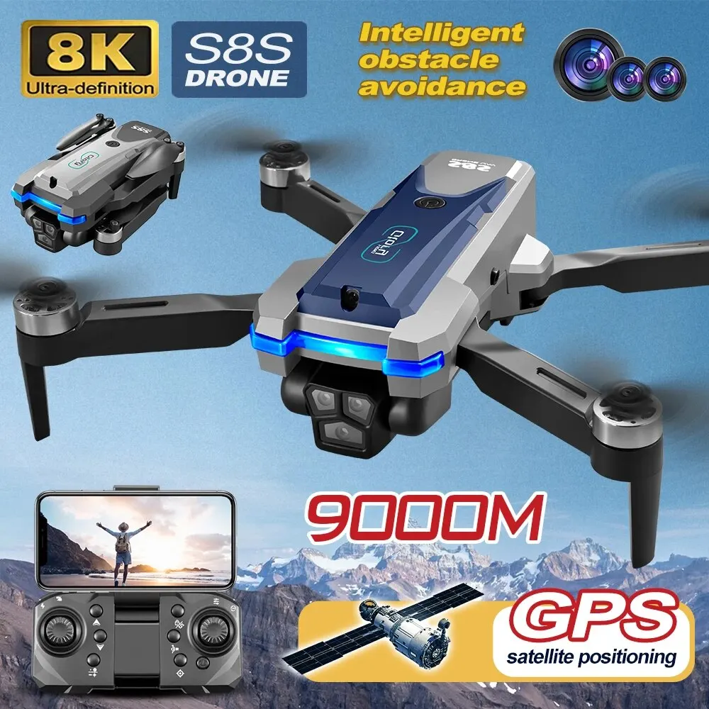 Drone Camera Wide Angle - Dron plegable S8S con GPS, 5G,
