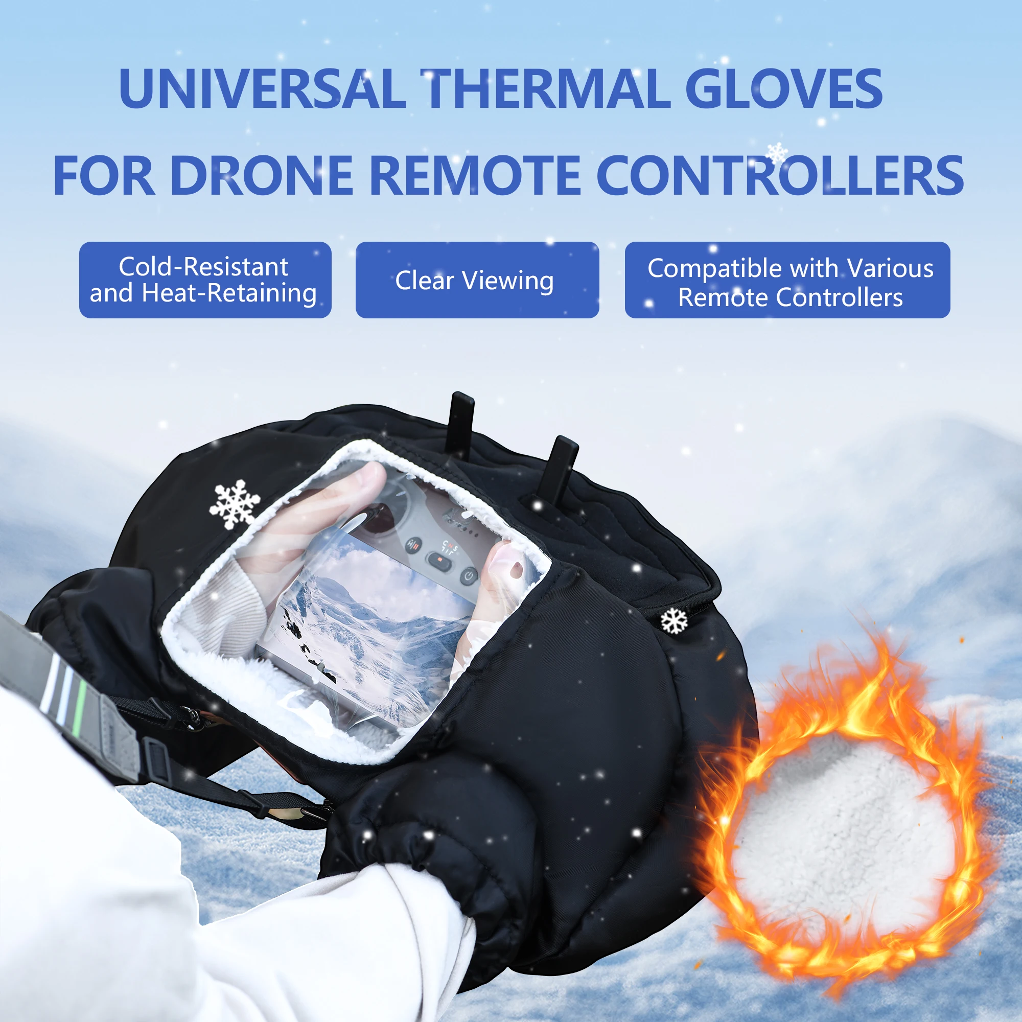 Dji Drone Air 3 - Guantes Cálidos de Invierno para Vuelo